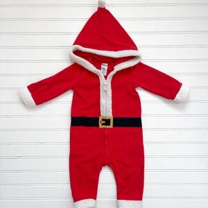Cozy Fleece Zip Up Hooded Santa Costume